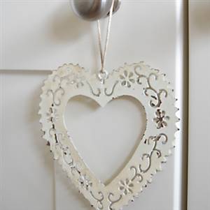 Cream hanging heart