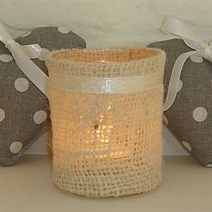 Pretty jute tea light holder