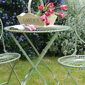 Green bistro garden table 62cm