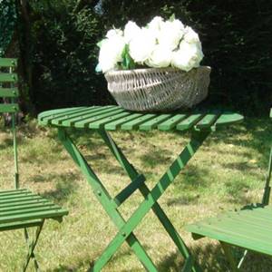 Green garden table 70cm