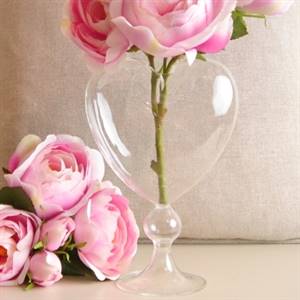 Clear heart glass vase