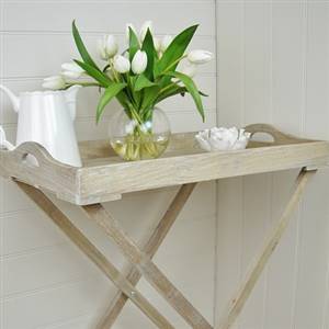 Natural Wooden Tray On Stand