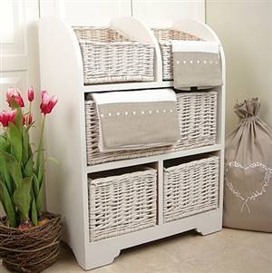 White 5 basket storage unit