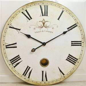 Large cream wall clock