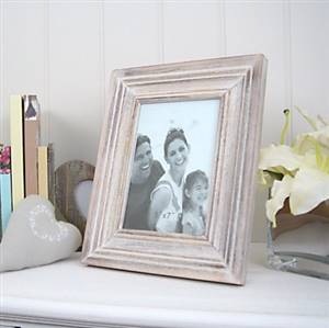 White washed photo frame