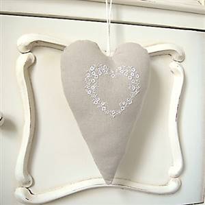 Taupe fabric heart