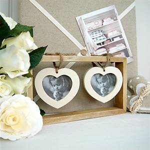 Double heart photo frame