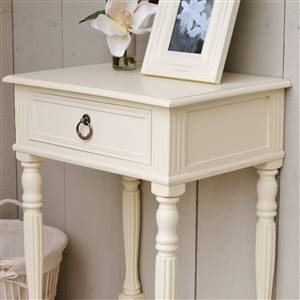 Cream bedside side table