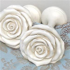 White rose hold backs/tie backs