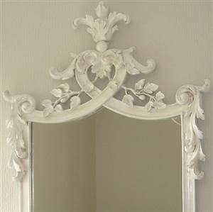 French style antique white mirror