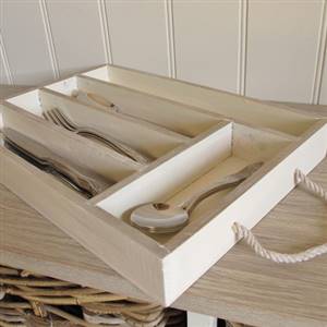 Cream cutlery tray