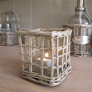 Natural willow t-light holder