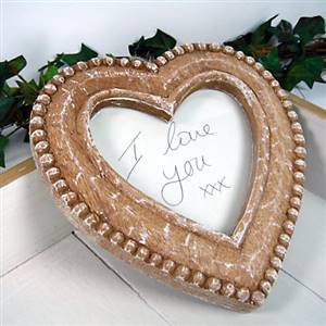Wooden heart photo frame