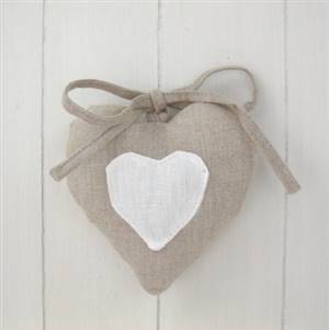 French linen padded heart