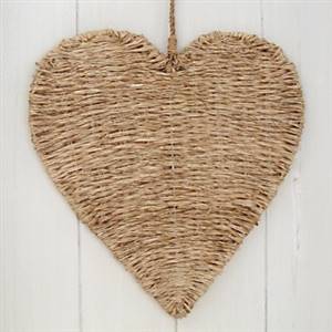 Large jute hanging heart