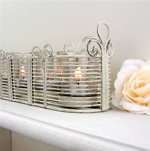 Antique white tea light holder