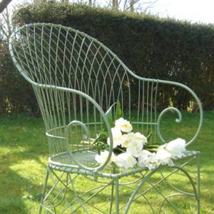 Green garden armchair x 2