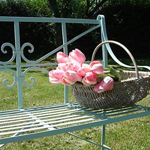 French grey garden bench
