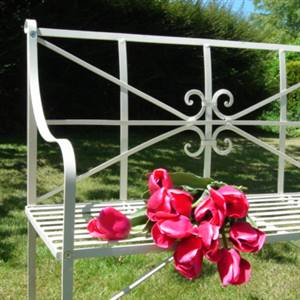 Cream French style garden bench