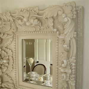 Stone coloured bevelled mirror