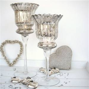 Antiqued silver votive - medium