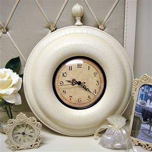 Cream wall clock with finial