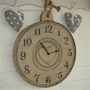 Heart wall clock with rope