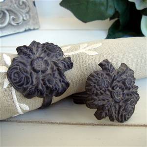 Set of 4 flower napkin rings