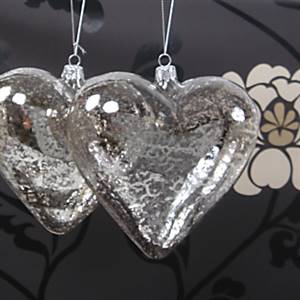 Large antiqued silver heart