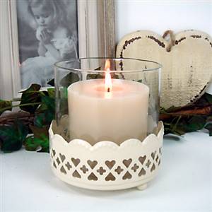 Heart hurricane candle holder