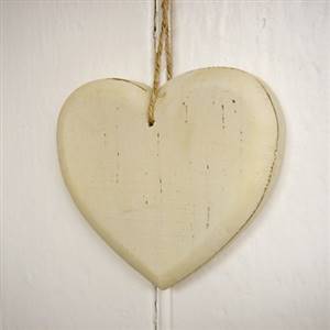 Cream wooden heart