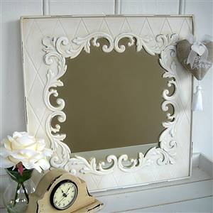 Cream square mirror