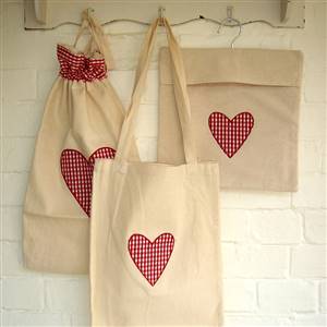 Heart fabric bag