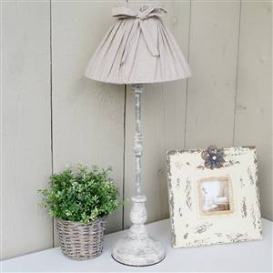 Linen bow lamp shade table lamp