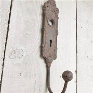 Rustic metal door lock hook