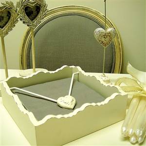 Wooden heart napkin holder