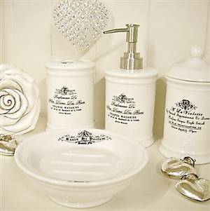 French script 4pc bathroom set