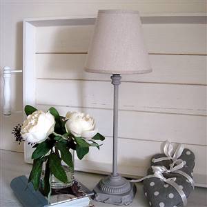 Small french grey lamp & shade