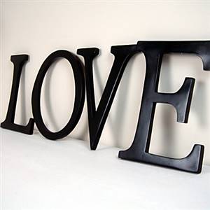 Black wall LOVE letters