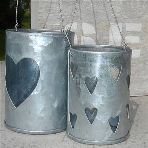 Hearts zinc t-light holder