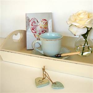 Medium cream heart tray