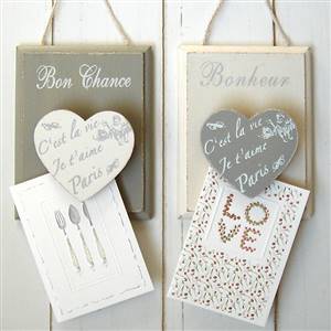 Set of 2 heart note holders