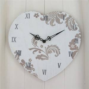 Wooden heart clock