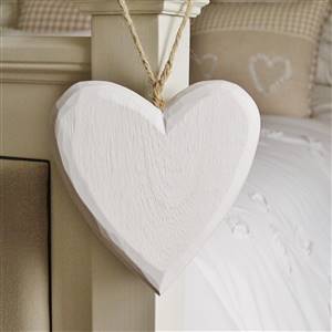 White wooden hanging heart