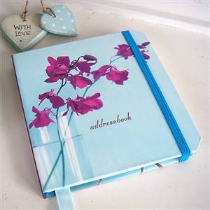 Pink orchid pocket address book