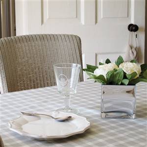 Grey check table cloth