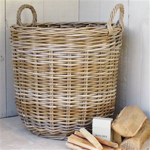 Willow rattan laundry bin basket