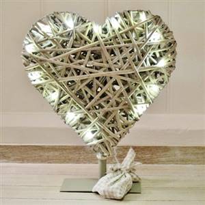 Heart on stand with lights