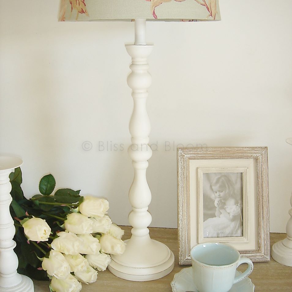 white wooden lamp base