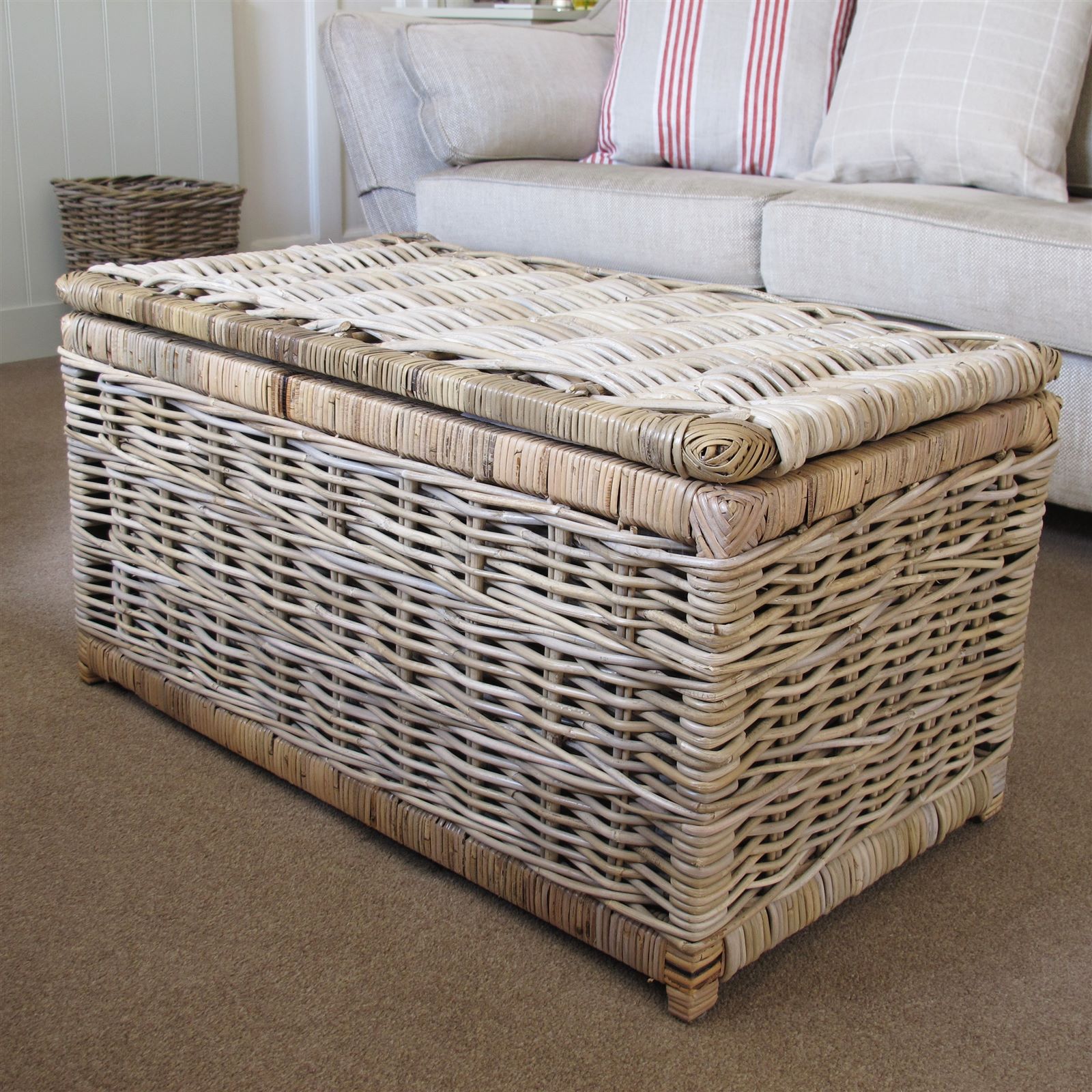 large wicker toy chest